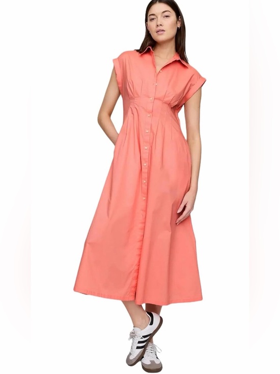 GAP Dresses & Skirts - NWT GAP Coral-Peach Button Front Shirt Midi Dress, Medium